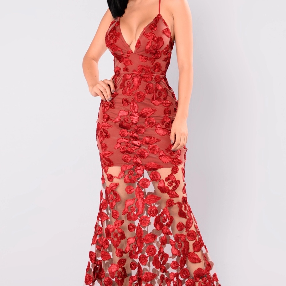 Been Awhile Floral Dress - Burgundy NWT